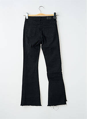 Pantalon droit fermeture zippée sous rabat boutonné noir 3D femme
