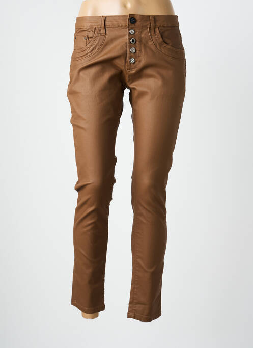 Pantalon slim poches marron PLACE DU JOUR femme