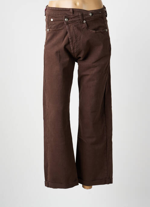 Pantalon flare coupe évasée marron PLACE DU JOUR femme
