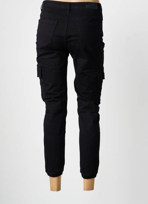 Pantalon 7/8 fermeture zippée sous rabat boutonné noir NINA CARTER femme