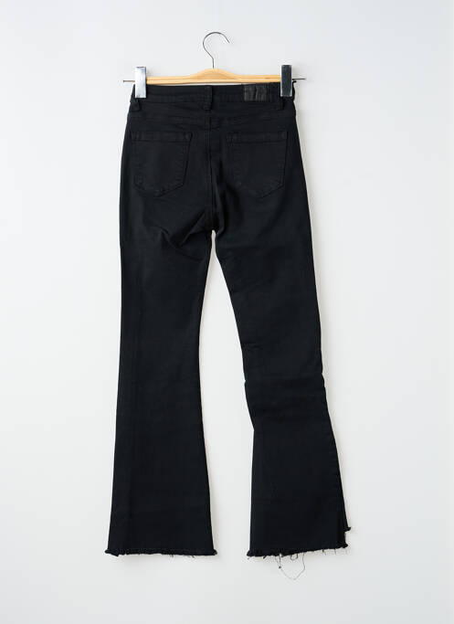 Pantalon droit fermeture zippée sous rabat boutonné noir 3D femme