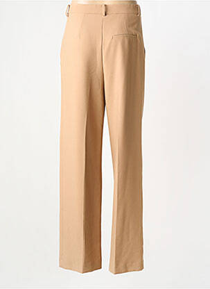 Pantalon large fermeture zippée sous rabat avec crochet taille normale marron ESCANDELLE femme