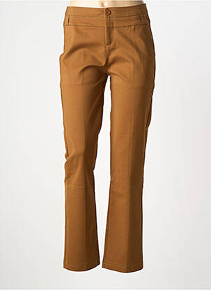Pantalon droit stretch taille normale marron CHIC & JEUNE femme