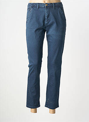 Pantalon chino tissage popeline taille normale bleu ZAC & ZOE femme