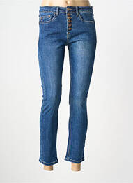 Jeans coupe slim stretch taille normale bleu PLACE DU JOUR femme