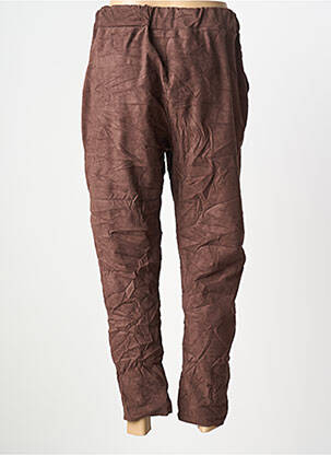Pantalon droit taille élastique taille normale marron MINA ROSA femme