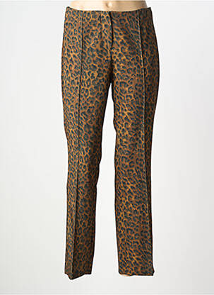 Pantalon droit tissage popeline taille normale jaune EMABLUES femme
