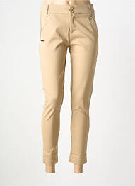 Pantalon slim tissage popeline taille normale beige CHIC & JEUNE femme