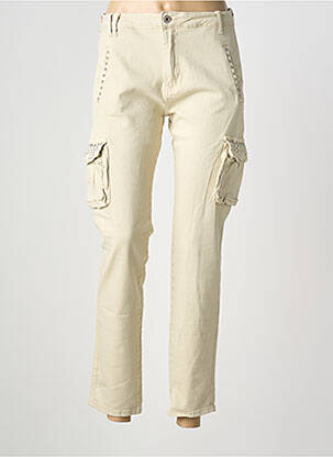 Pantalon slim stretch taille normale beige PLACE DU JOUR femme