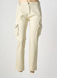 Pantalon slim stretch taille normale beige PLACE DU JOUR femme