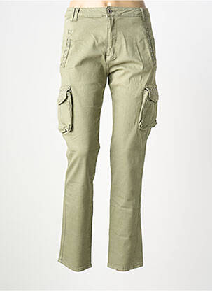 Pantalon slim stretch taille normale vert PLACE DU JOUR femme