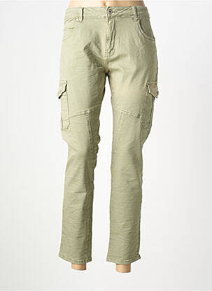 Pantalon cargo poches taille normale vert PLACE DU JOUR femme