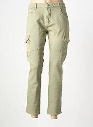Pantalon cargo poches taille normale vert PLACE DU JOUR femme
