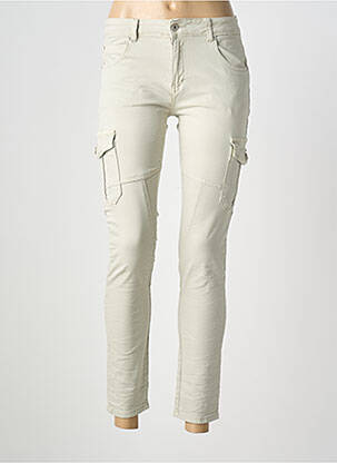 Pantalon cargo poches taille normale beige PLACE DU JOUR femme