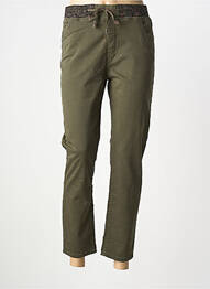 Pantalon 7/8 stretch taille normale vert ONADO femme
