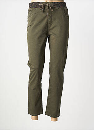 Pantalon 7/8 stretch taille normale vert ONADO femme
