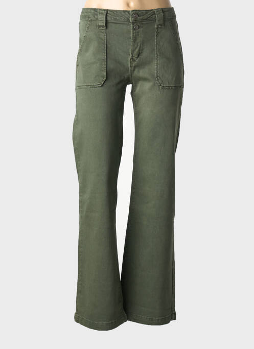 Jeans coupe droite stretch taille normale vert PLACE DU JOUR femme
