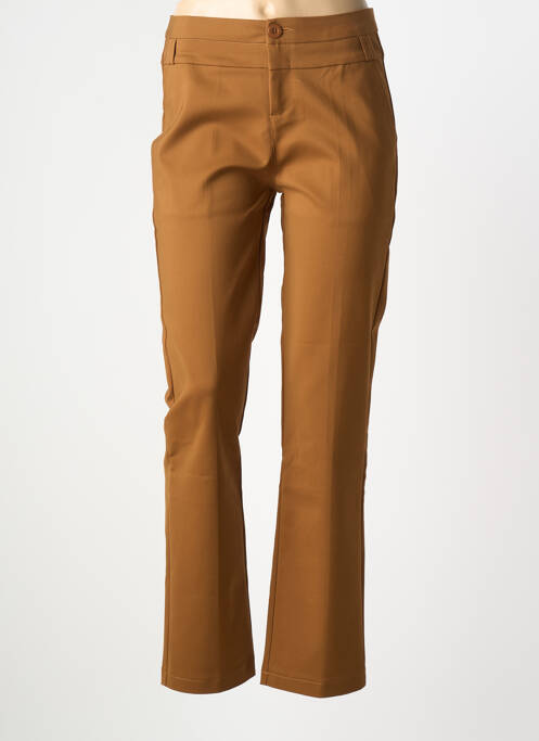 Pantalon droit stretch taille normale marron CHIC & JEUNE femme