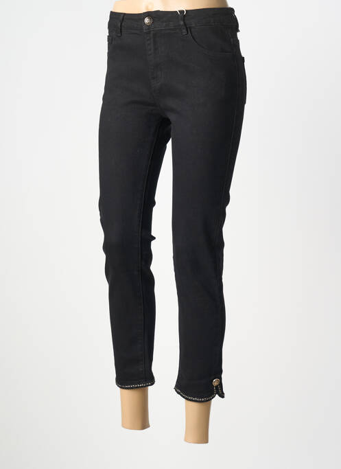 Pantalon 7/8 stretch taille normale noir ONADO femme