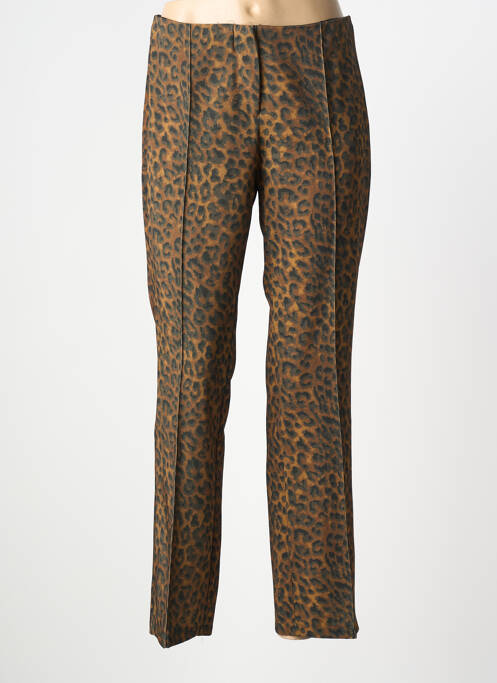 Pantalon droit tissage popeline taille normale jaune EMABLUES femme