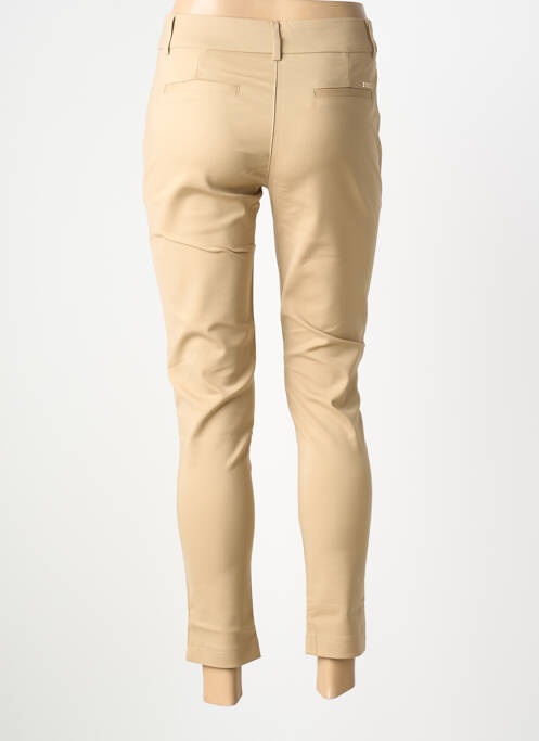 Pantalon slim tissage popeline taille normale beige CHIC & JEUNE femme