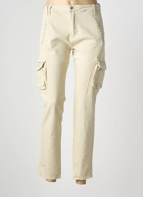 Pantalon slim stretch taille normale beige PLACE DU JOUR femme