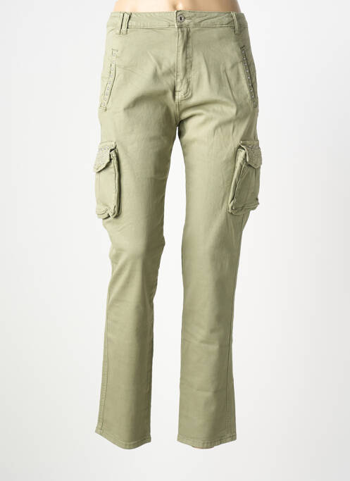 Pantalon slim stretch taille normale vert PLACE DU JOUR femme