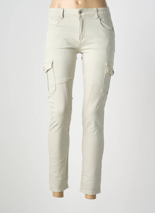 Pantalon cargo poches taille normale beige PLACE DU JOUR femme