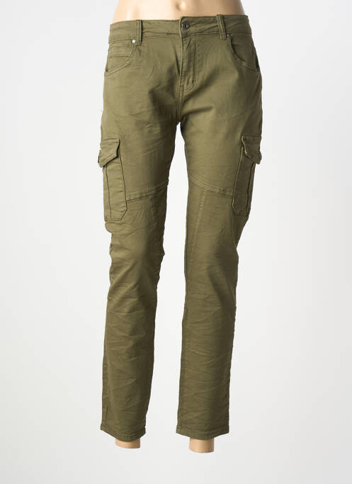 Pantalon cargo poches taille normale vert PLACE DU JOUR femme