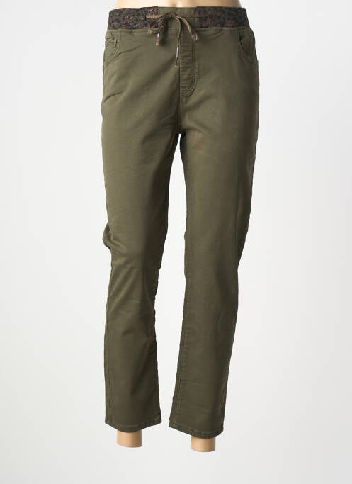 Pantalon 7/8 stretch taille normale vert ONADO femme