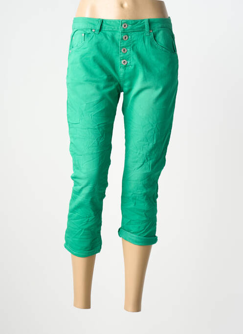 Pantacourt stretch taille normale vert PLACE DU JOUR femme