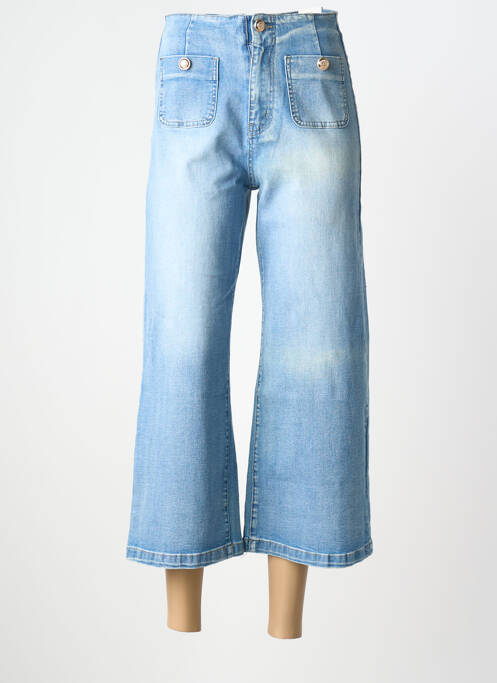 Pantacourt stretch taille normale bleu ONADO femme