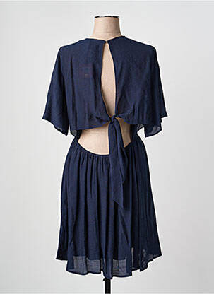 Robe mi-longue manches courtes manches courtes bleu GOA femme
