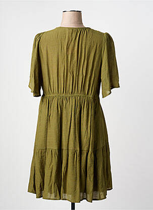Robe mi-longue manches courtes manches courtes vert GOA femme