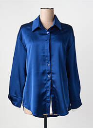 Chemisier coupe droite manches longues bleu FEELHOO femme