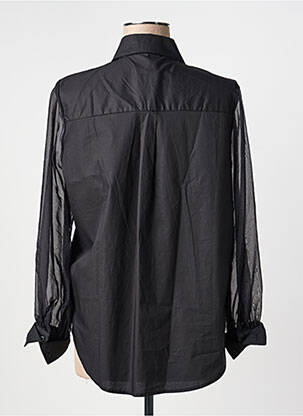 Chemisier coupe droite manches longues noir LARA femme