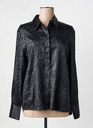 Chemisier coupe droite manches longues noir UNIKA femme