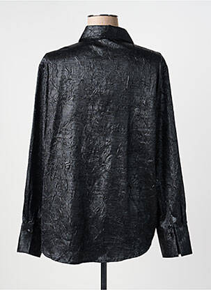 Chemisier coupe droite manches longues noir UNIKA femme