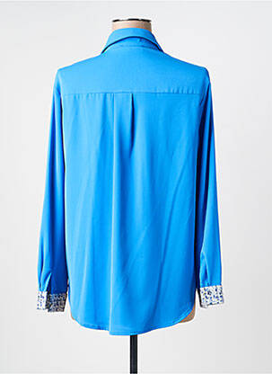 Chemisier coupe fluide manches longues bleu UNIKA femme