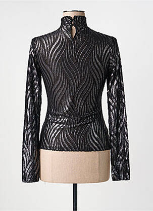 Top imprimé fantaisie manches longues noir L'ATELIER D'ANNA femme