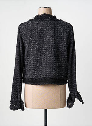 Veste casual col rond noir PLACE DU JOUR femme