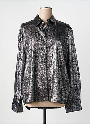 Chemisier coupe droite manches longues argent UNIKA femme