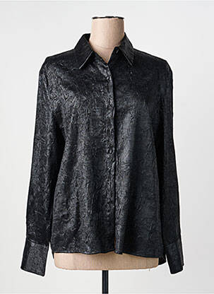 Chemisier coupe droite manches longues noir UNIKA femme