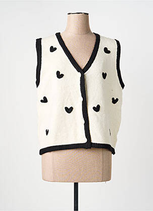 Gilet sans manche fermeture boutonnée sur le devant beige ATELIER DE MILA femme
