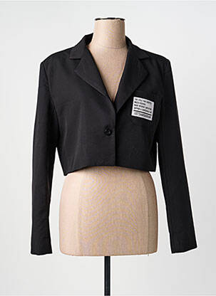 Veste casual col tailleur noir AÏKHA femme