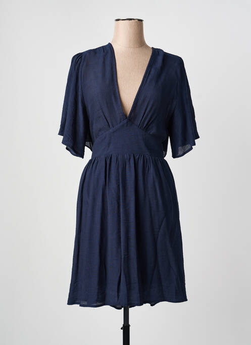 Robe mi-longue manches courtes manches courtes bleu GOA femme