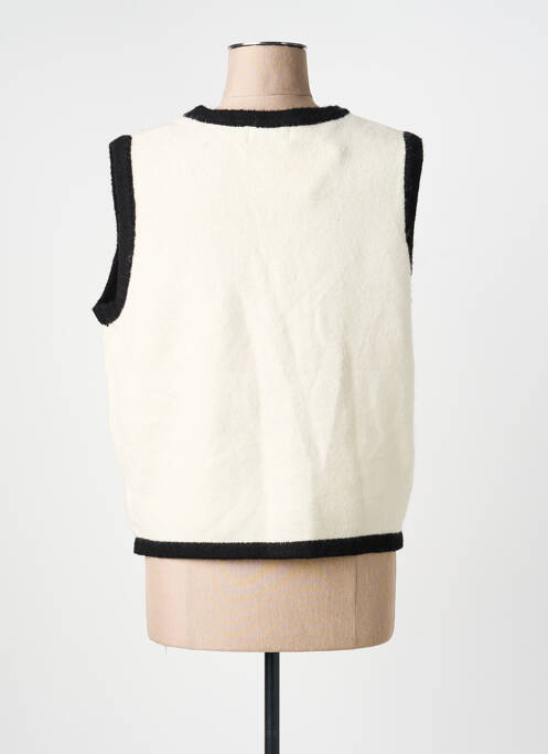 Gilet sans manche fermeture boutonnée sur le devant beige ATELIER DE MILA femme