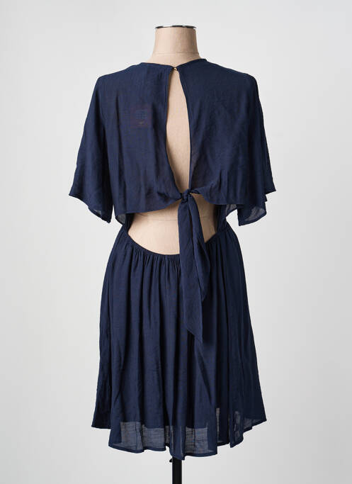 Robe mi-longue coupe évasée manches courtes bleu GOA femme