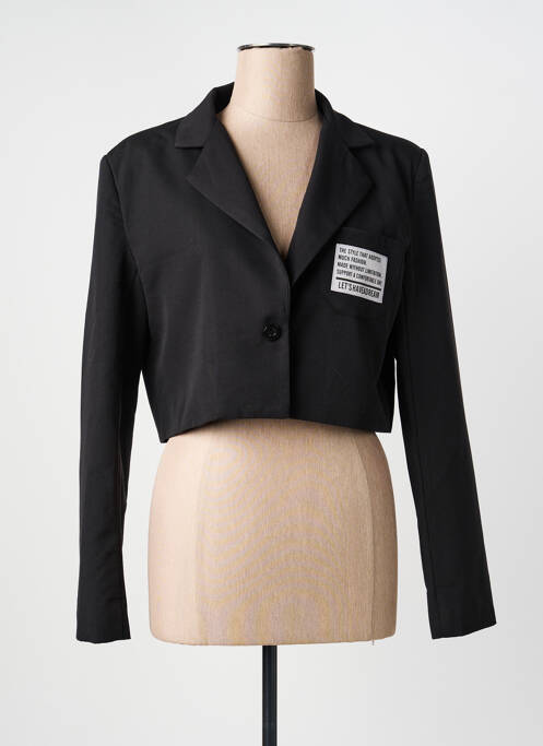 Veste casual col tailleur noir AÏKHA femme