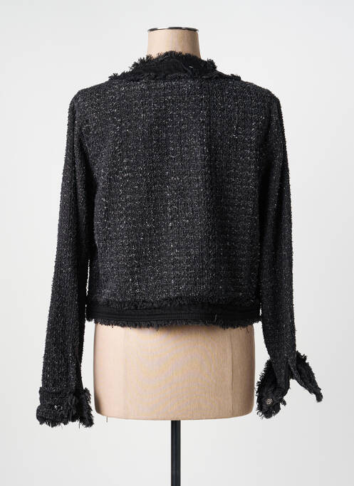 Veste casual col rond noir PLACE DU JOUR femme